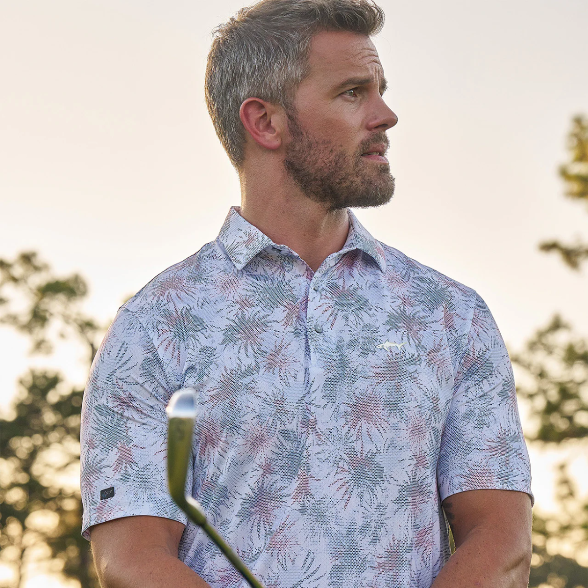 Greg Norman Men’s ML75 Ventilated Fireworks Golf Polo T-shirt (US Size)