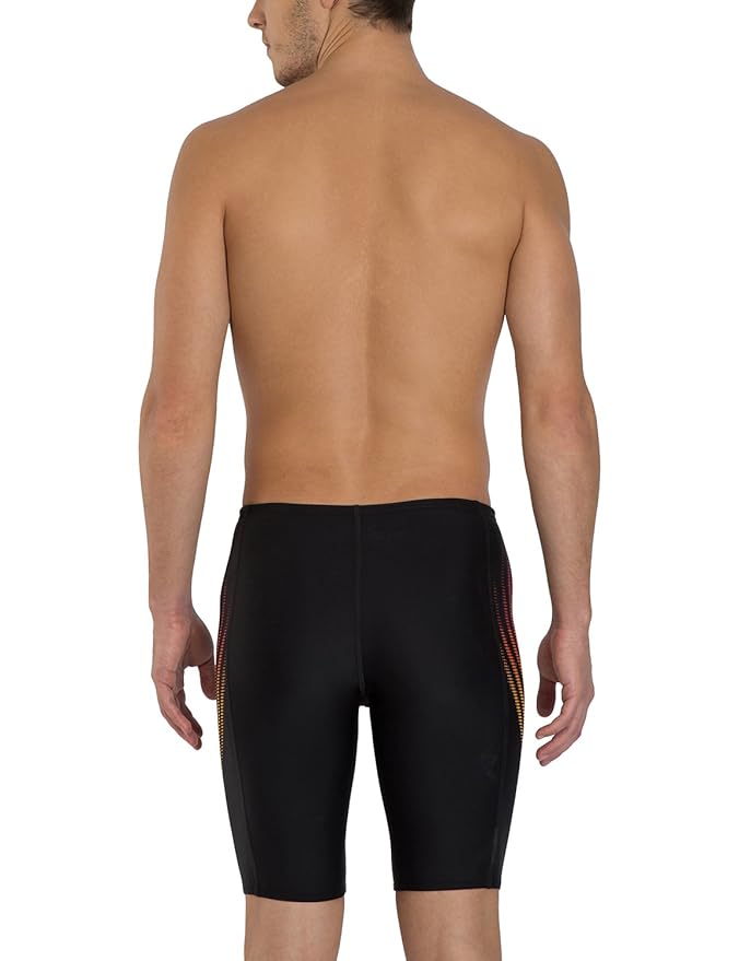 Speedo Mens Placement Panel Jammer - Black & Lava Red