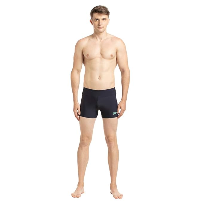 Speedo Mens Essential Houston Aquashort True Navy Green Glow