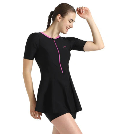 Speedo Endurance10 Closedback Sleeved Women's Swimdress With Boyleg