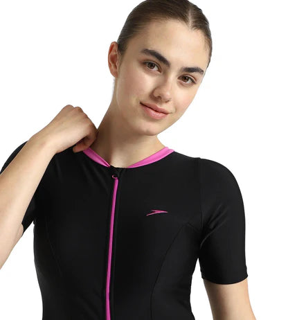 Speedo Endurance10 Closedback Sleeved Women's Swimdress With Boyleg