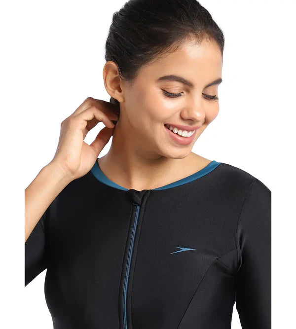 Speedo Women's Endurance10 Closedback Short Sleeve Swimdress With Boyleg