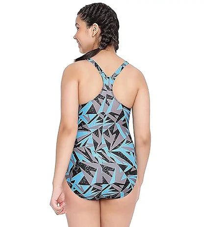 Speedo Girl's Endurance 10 Hyperboom Print Racerback One Piece V-Cut Swimsuit
