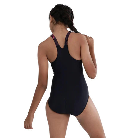 Speedo Girl's Endurance 10 Hyperboom Splice Racerback One Piece V-Cut Swimsuit
