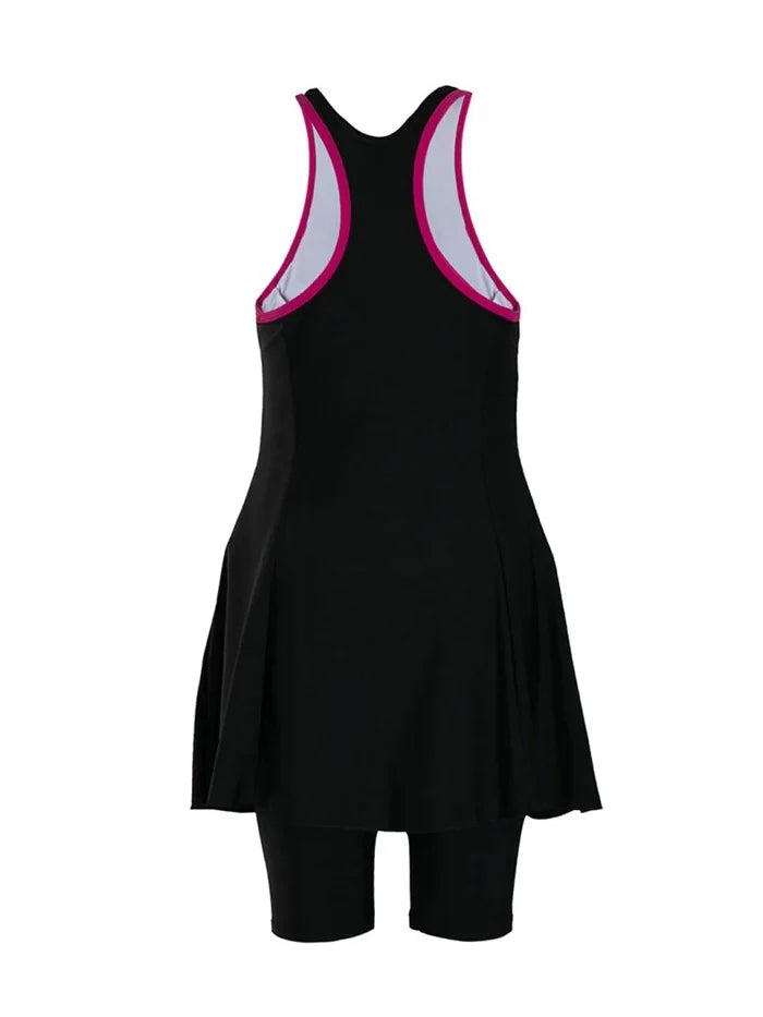 Speedo Girls Racerback Swimdress With Boyleg