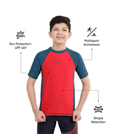 Speedo Boy's Endurance 10 Short Sleeve Suntop