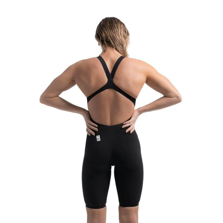 Speedo Fastskin LZR Pure Valor 2.0 Openback Kneeskin Ladies Swimming Costume - Black