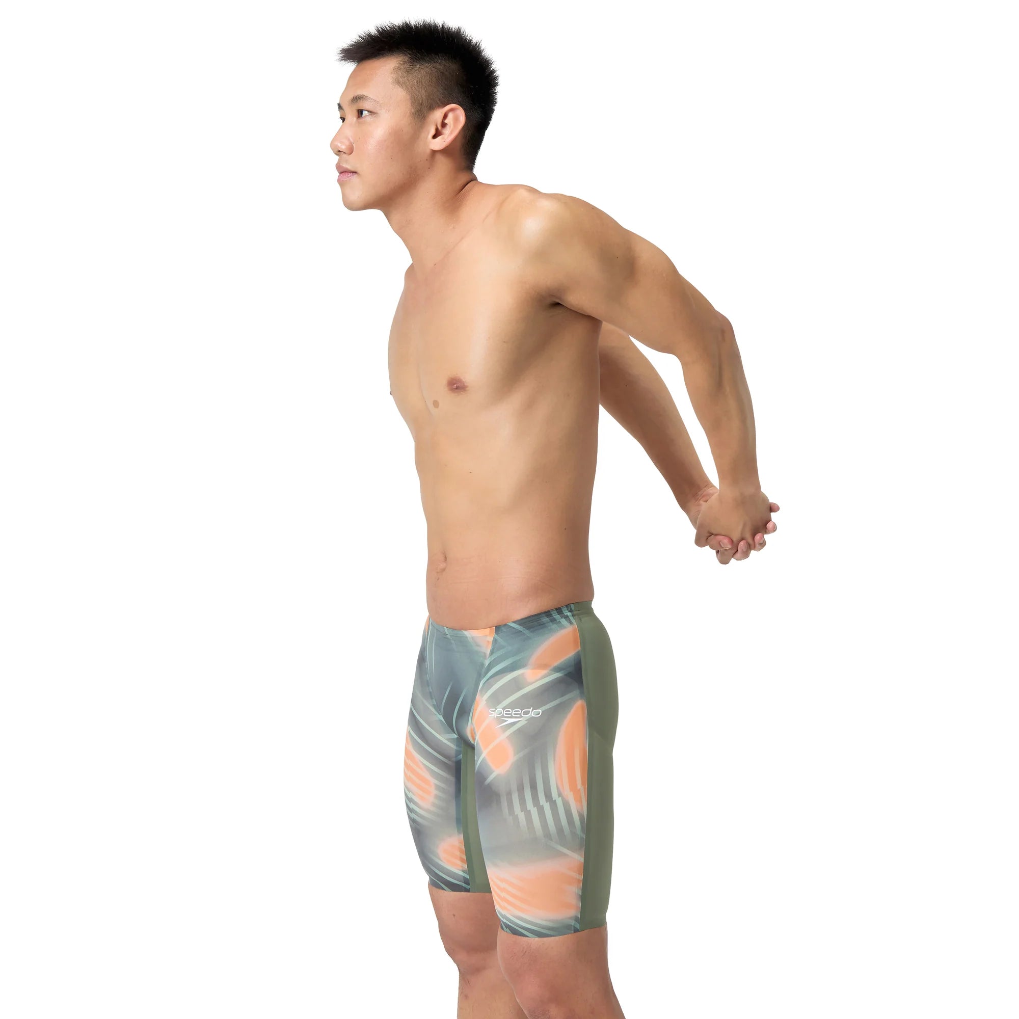 Speedo Mens Fastskin LZR Pure Valor 2.0 Jammer - Country Green / Nectarine