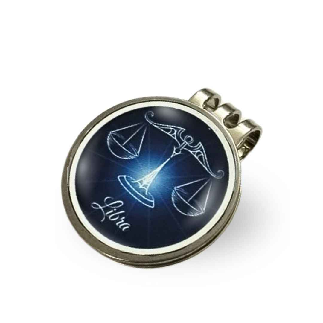 GolfBasic & Zodiac Sign Magnetic Cap Clip & Ball Marker (Pack of 1 Clip & 2 Markers)