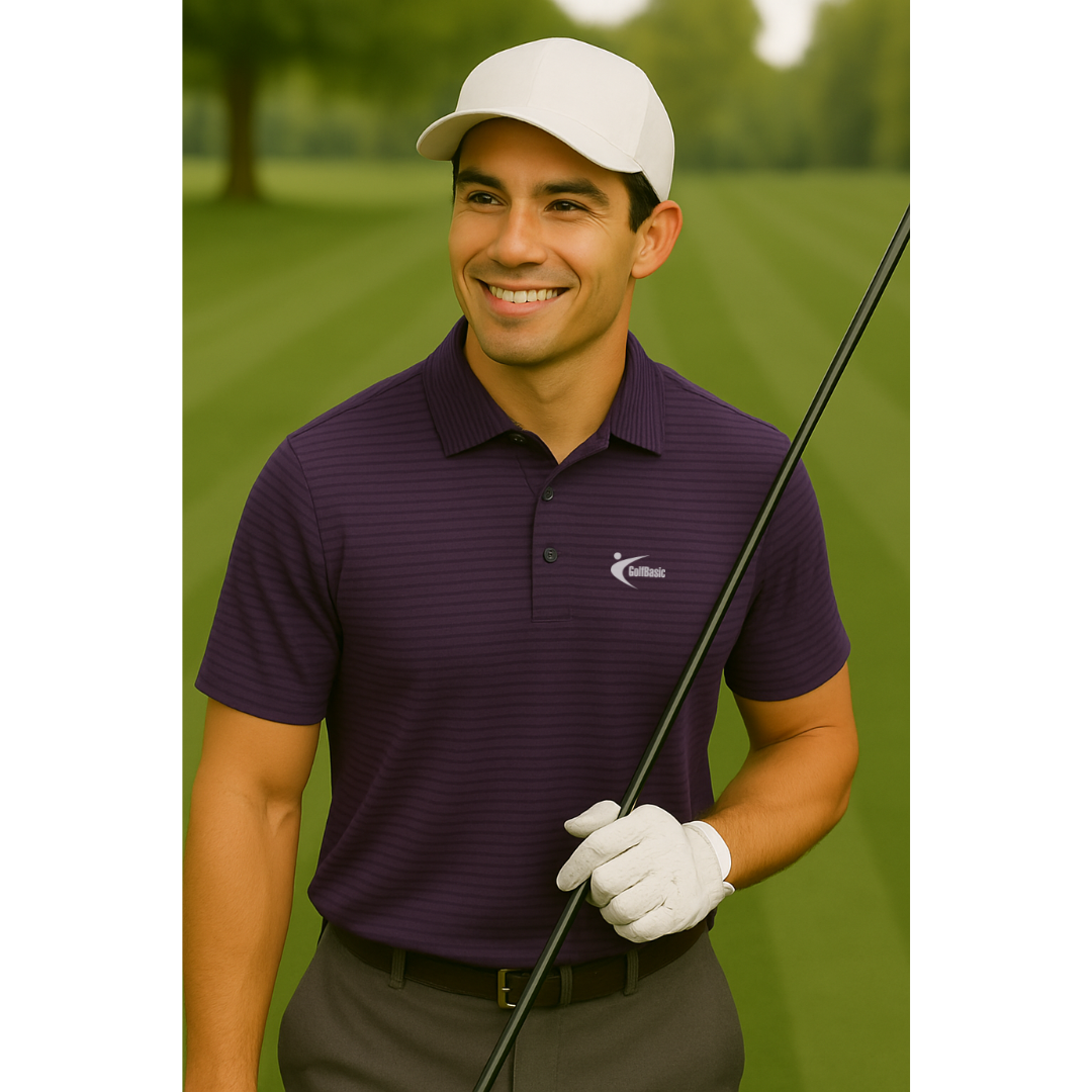 GolfBasic Deep Plum Men's Polo T-shirt