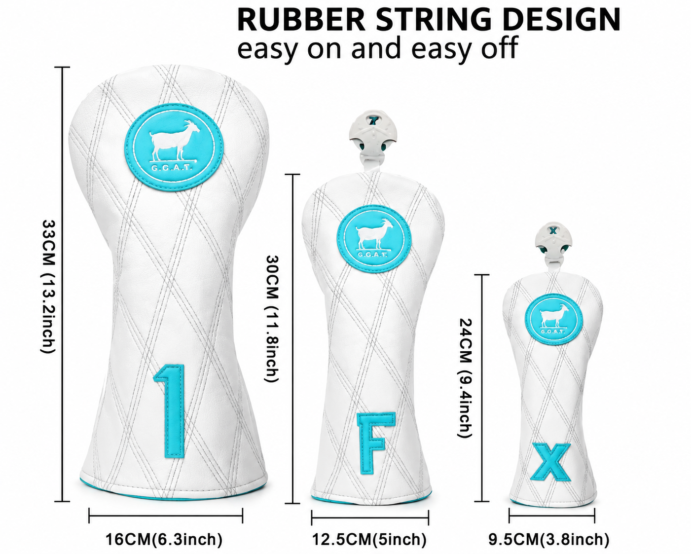 GolfBasic Goat Golf Headcover Set