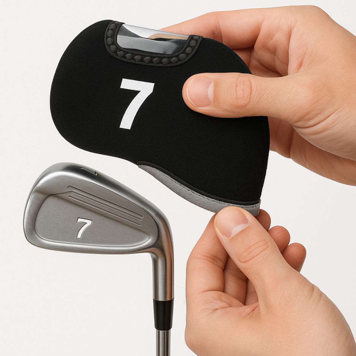 GolfBasic Neoprene Iron Face Covers (Black)