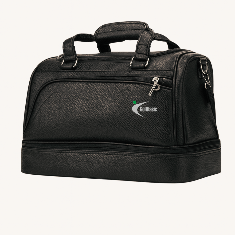 GolfBasic Premium Leather 2 Tier Bag