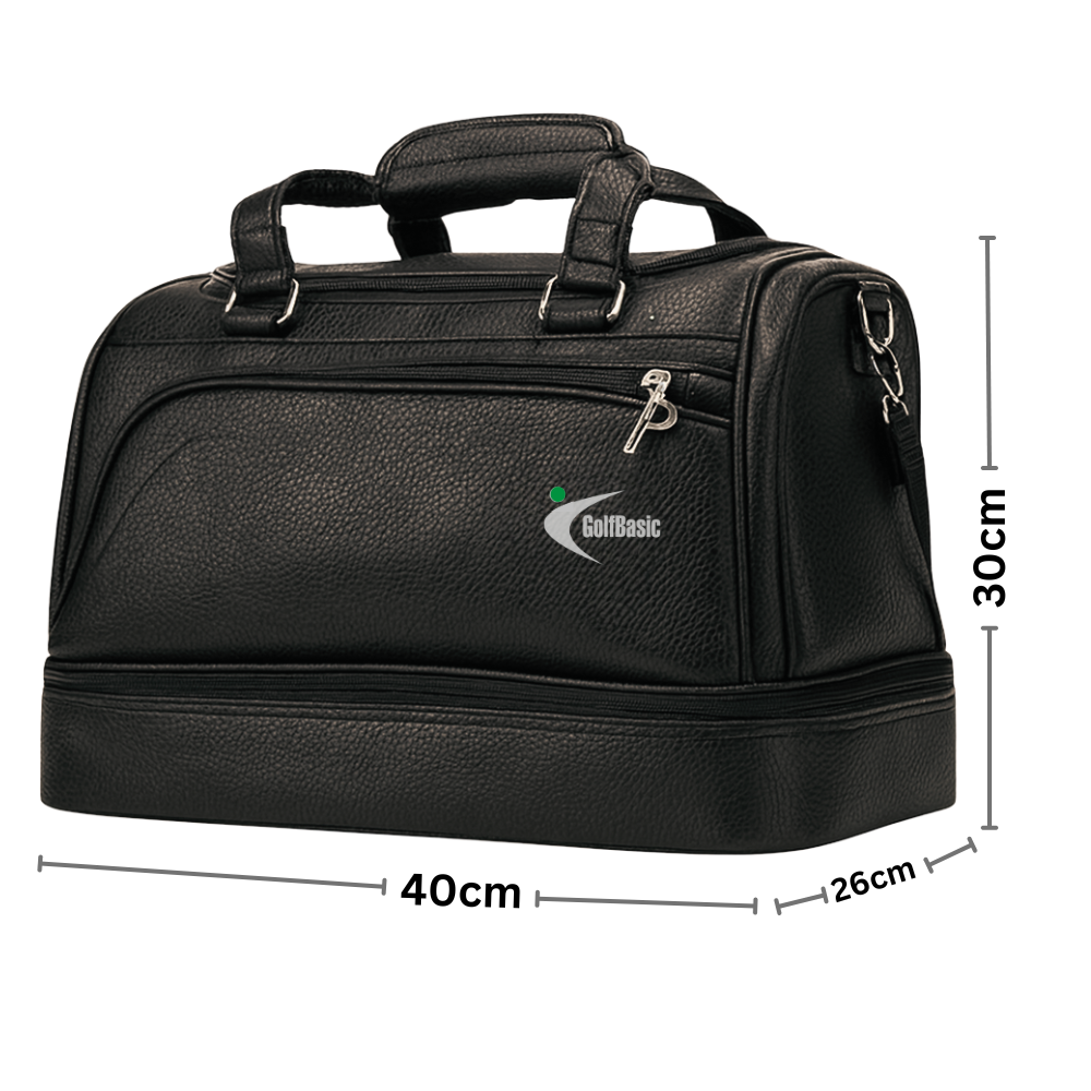 GolfBasic Premium Leather 2 Tier Bag