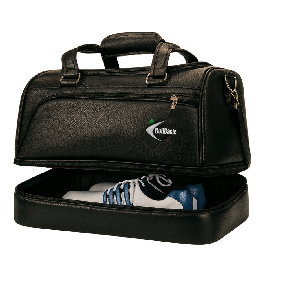 GolfBasic Premium Leather 2 Tier Bag