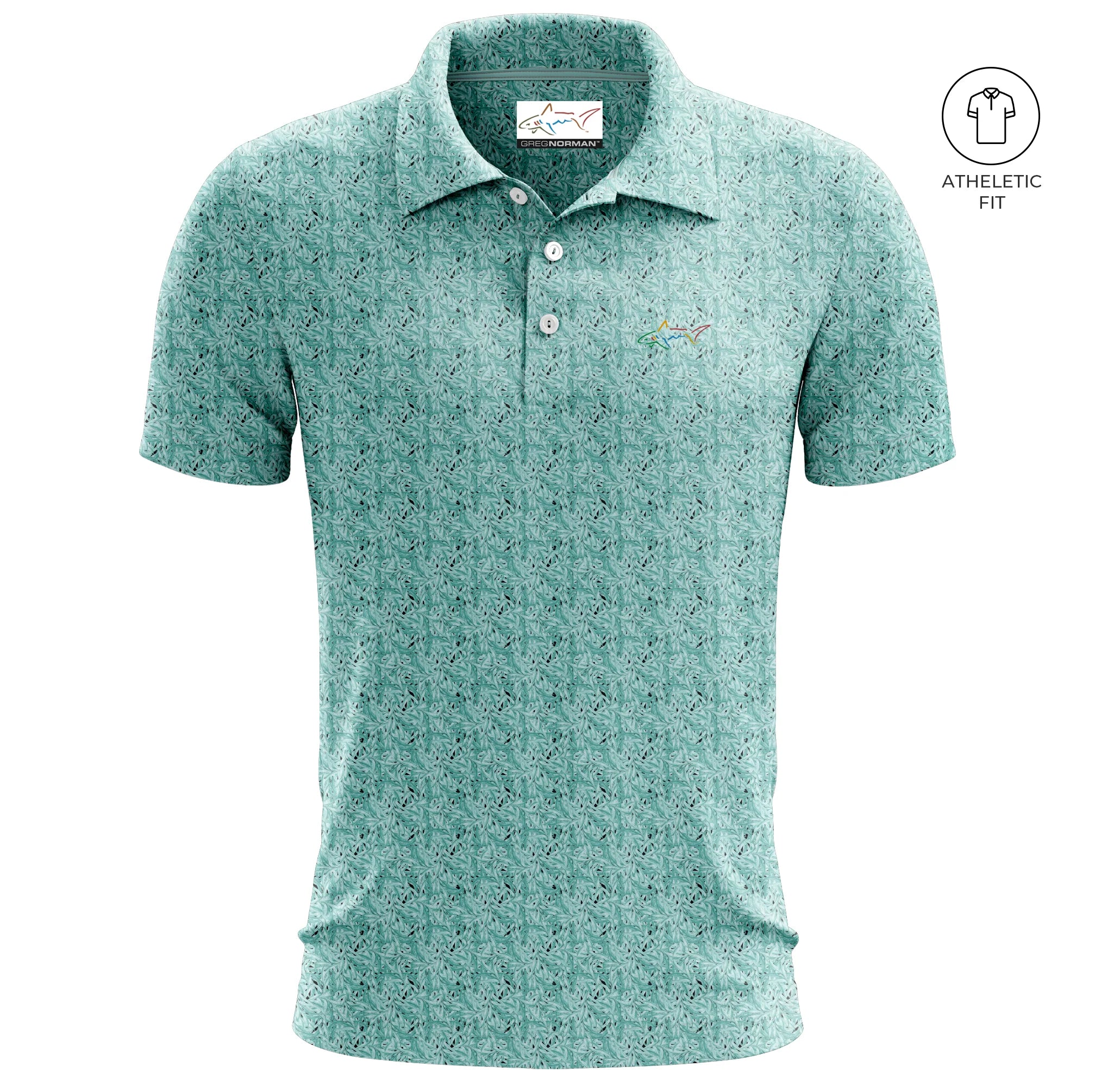 Greg Norman Men’s Mint Fairway Golf Athletic Fit Polo