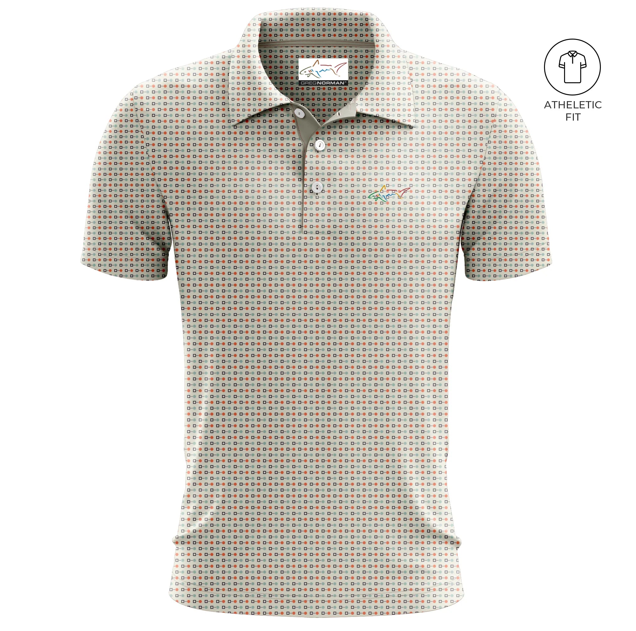 Greg Norman Men's Tee Matrix Golf Athletic Fit Golf Polo Tshirt (US Size)