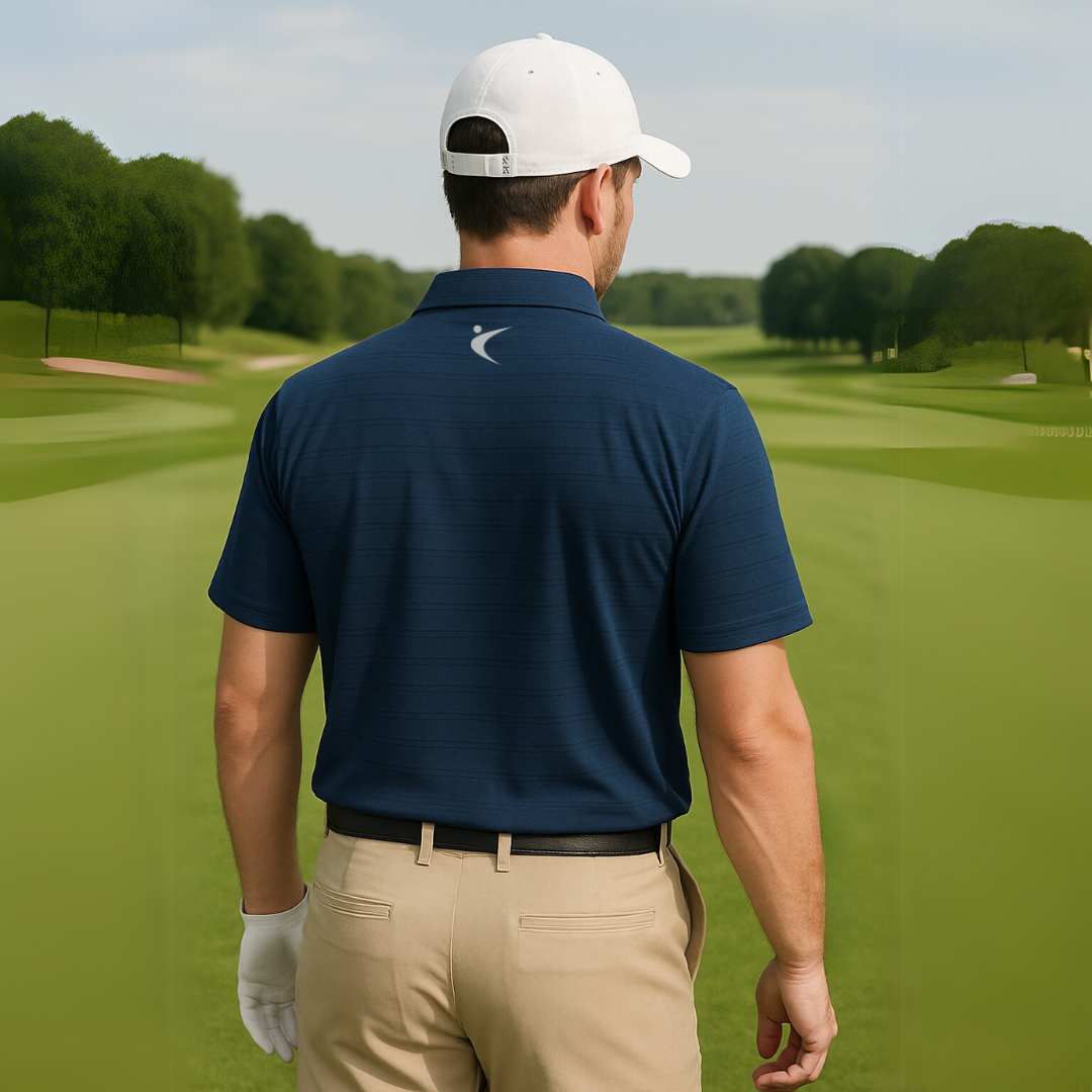 GolfBasic Lowkey Stripe Men's Polo T-shirt