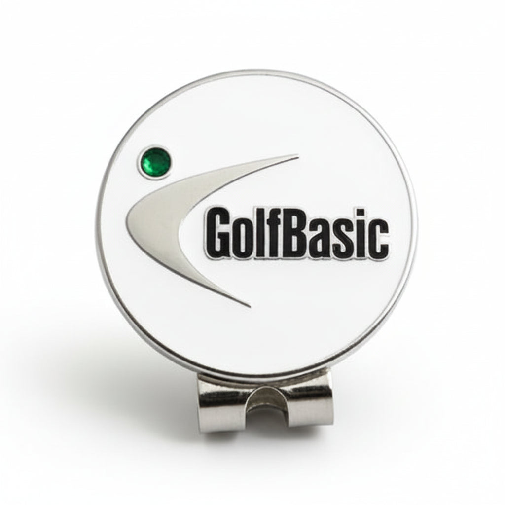 GolfBasic Premium Etched Ball Marker & Magnetic Cap Clip