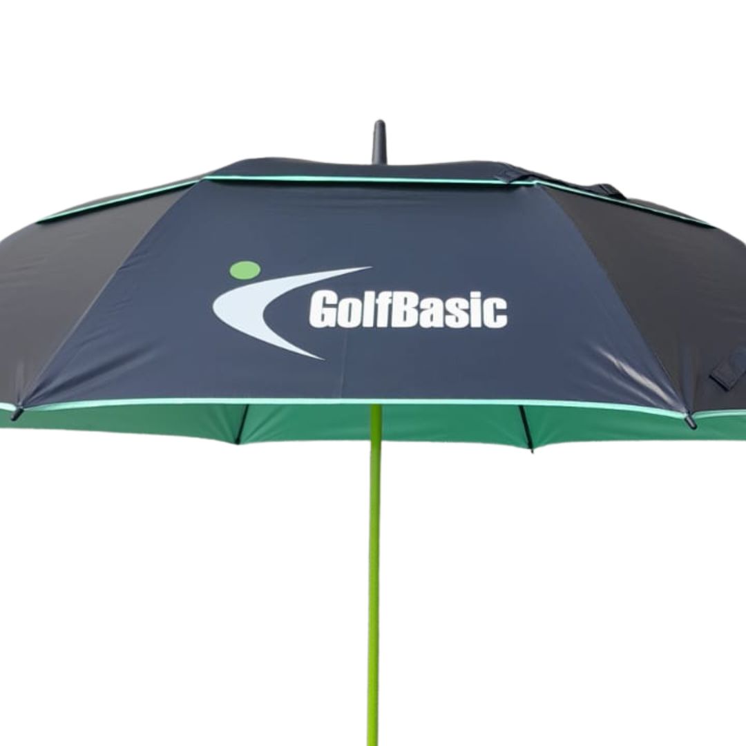 GolfBasic 60'' Double Canopy Golf Umbrella (Black/Lime)