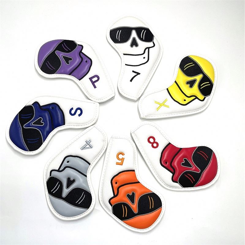 GolfBasic Smiling Skull Iron Face Covers (10pcs Set)