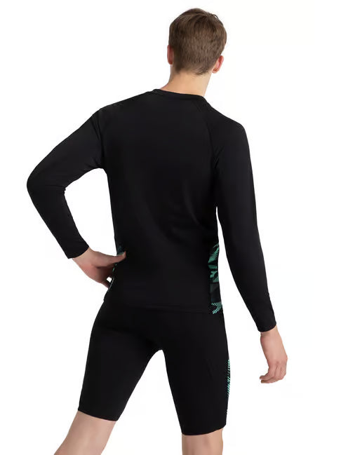 Speedo Men's Endurance+ Long Sleeve Splice Printed Suntop