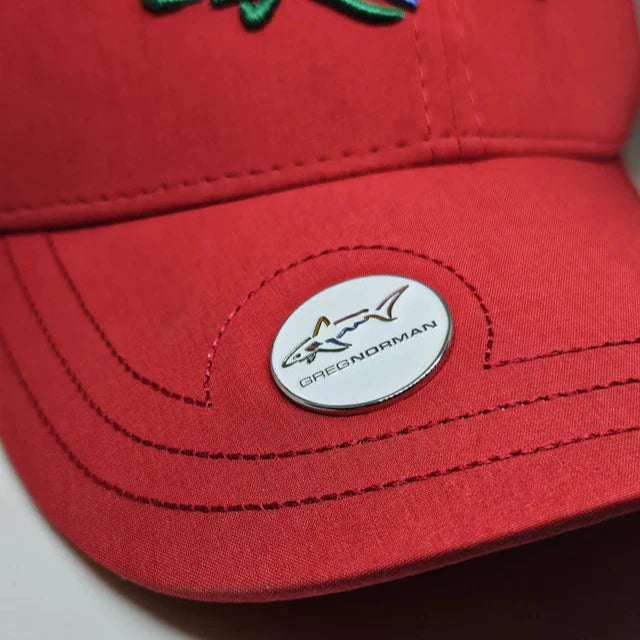 Greg Norman Men's Shark Logo Premium Golf Cap with Marker