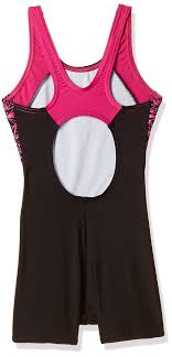 Speedo Girls Black & Pink Printed Swimsuit