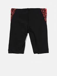 Speedo Boys Black & Red Printed Swim Shorts