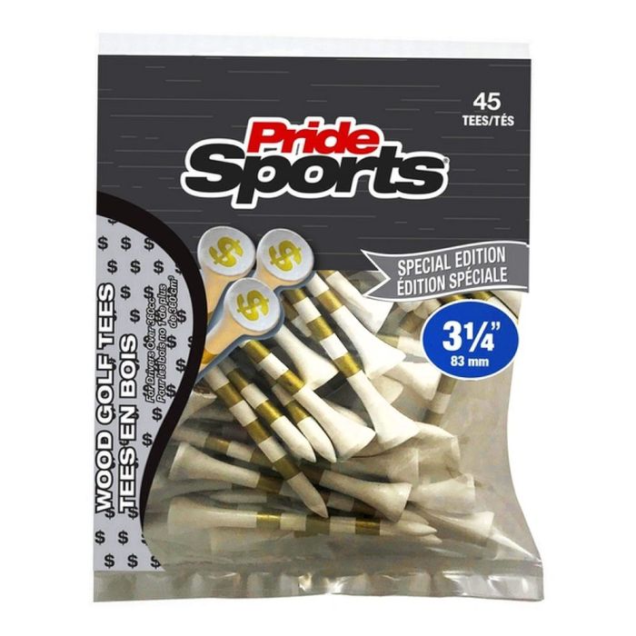 Pride Sports Money and Stripes Wooden Tees - 45 pcs pack