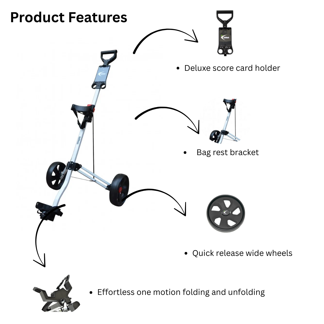 GolfBasic Vintage Aluminium Trolley (White)