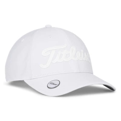 All White Titleist Golf Cap – Players Performance 2025 Model with Magnetic Ball Marker