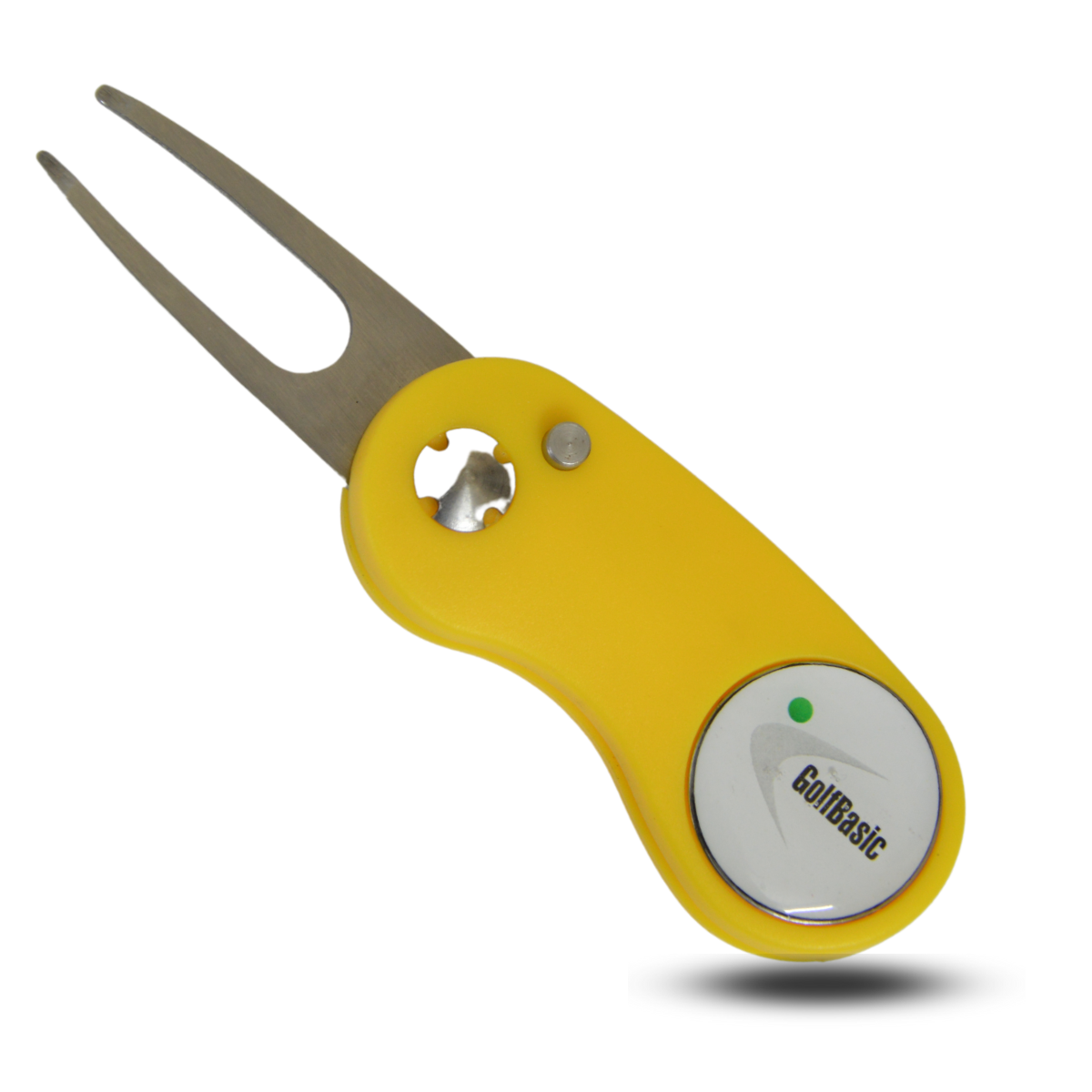 GolfBasic Matte Divot Tool with Pop-Up Button & Magnetic Ball Marker