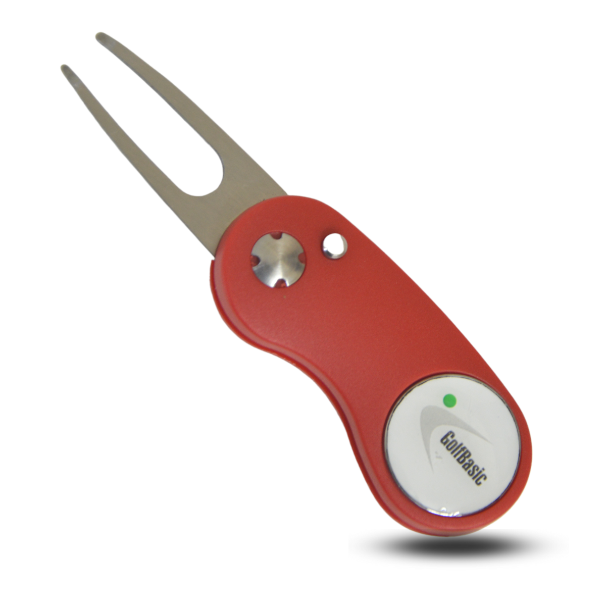 GolfBasic Matte Divot Tool with Pop-Up Button & Magnetic Ball Marker