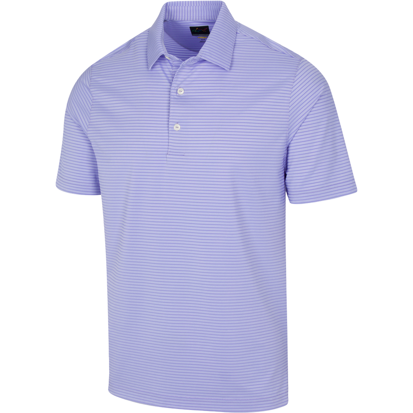 Greg Norman Men's Freedom Micro Pique Classic Stripe Polo T-Shirt