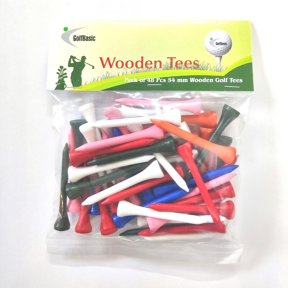 GolfBasic Wooden Tees (3 Sizes)