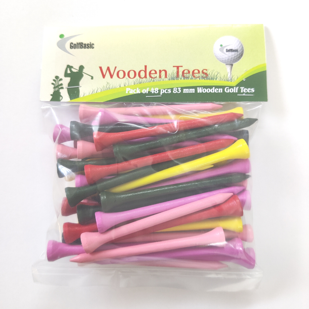 GolfBasic Wooden Tees (3 Sizes)