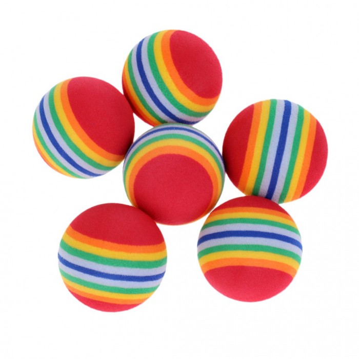 GolfBasic Sponge Practice Golf Balls - Rainbow colour, soft foam indoor practice