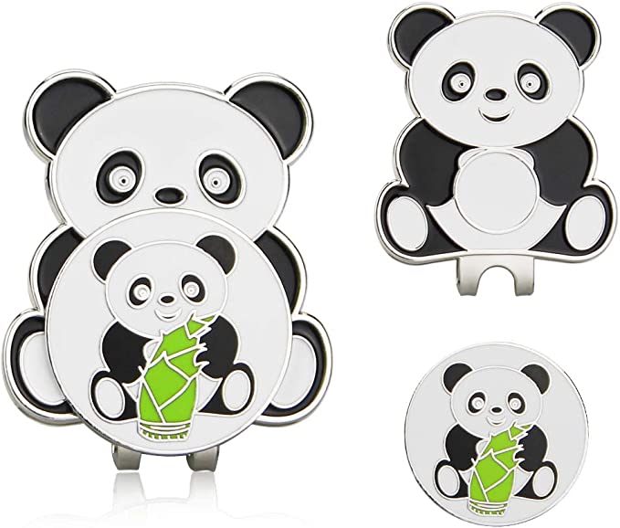 GolfBasic Panda Magnetic Cap Clip & Ball Marker