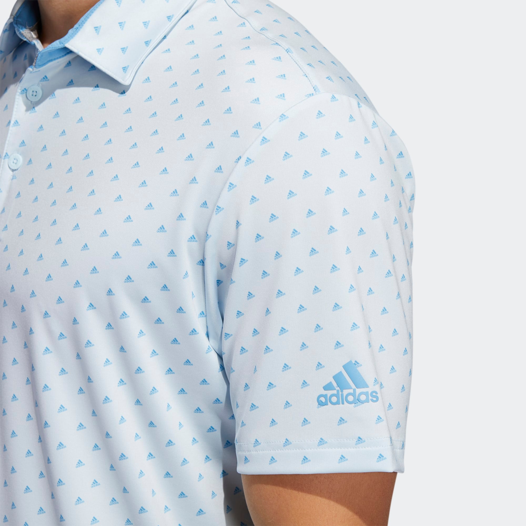 Adidas Ultimate365 Badge of Sport Polo T-shirt (Sky Tint/Light Blue)