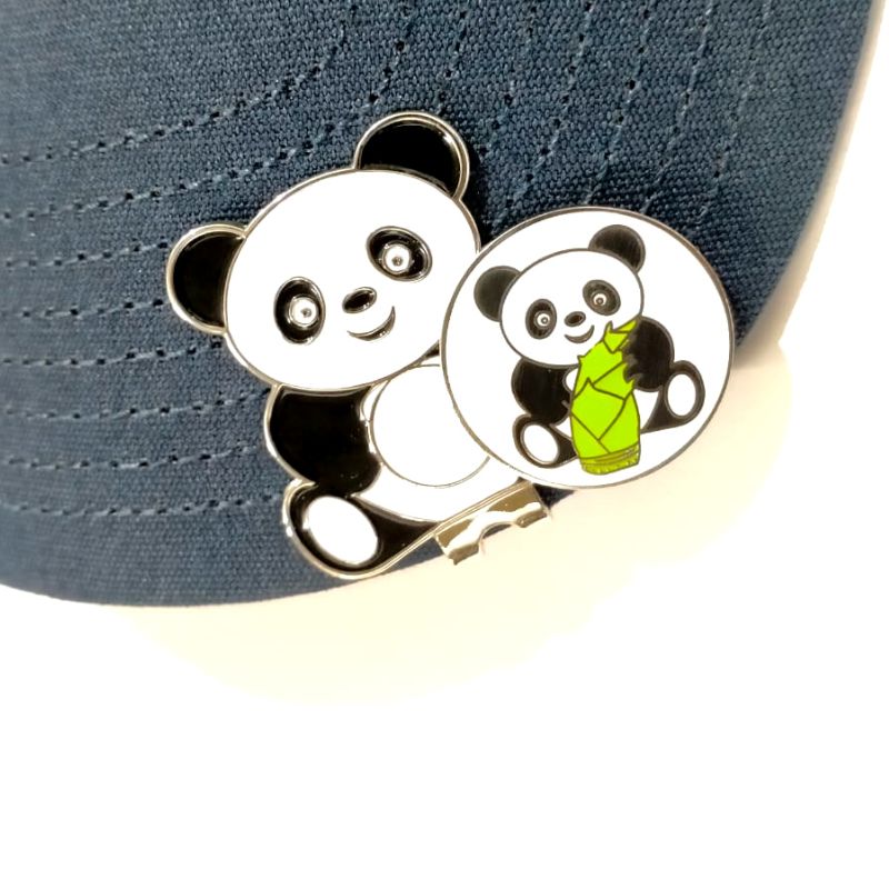 GolfBasic Panda Magnetic Cap Clip & Panda Ball Marker