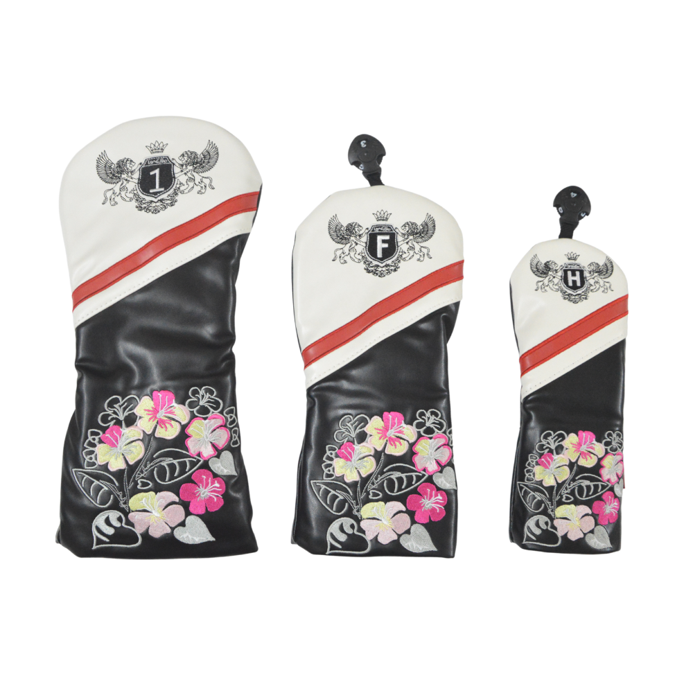 GolfBasic FL Embroidered Wood Head Covers (Set of 3 pcs)