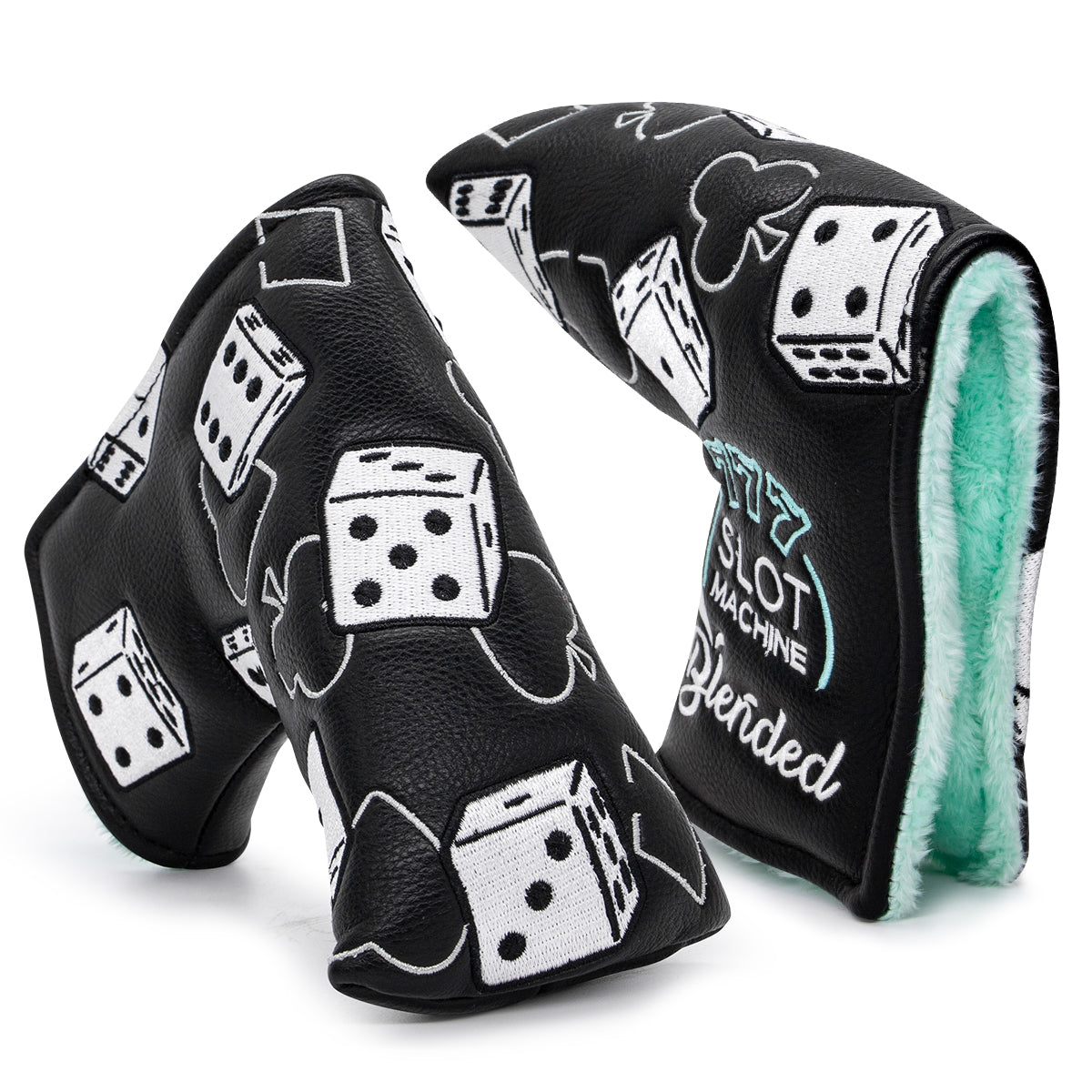 GolfBasic Lucky 777 Pu Leather Golf Blade Putter Cover - Black