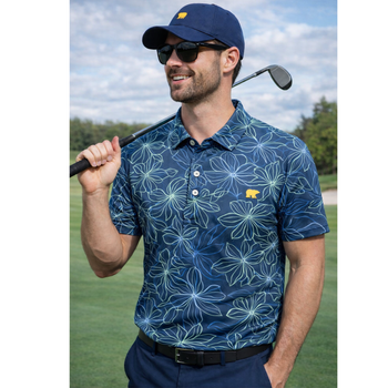 Jack Nicklaus Men's Navy Floral Performance Golf Polo