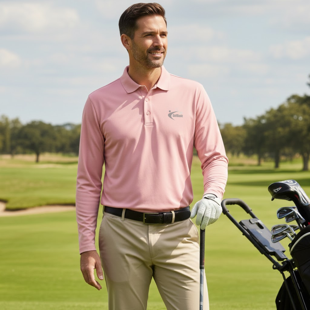 GolfBasic Men's Long Sleeves Polo T Shirt  (Indian Size)