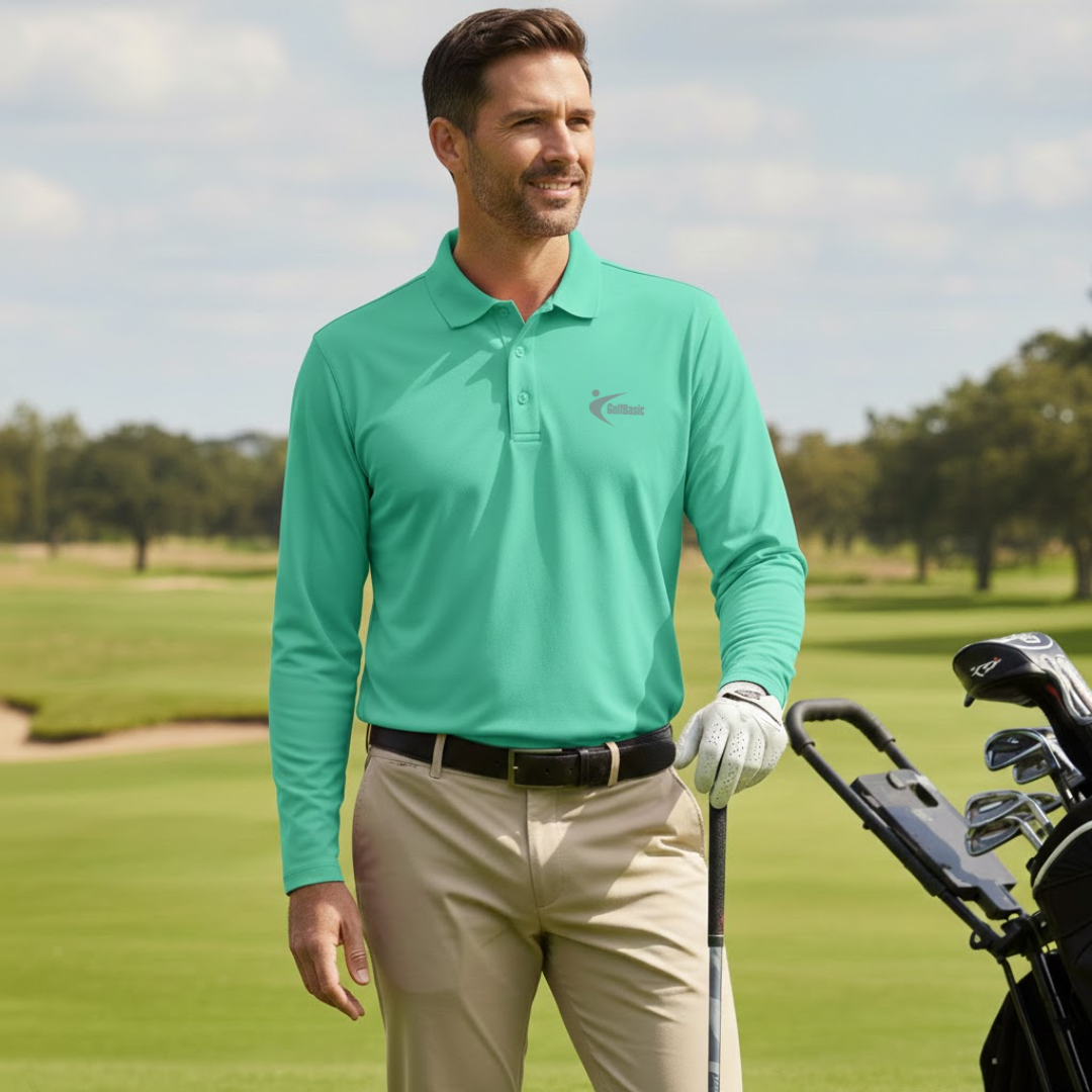 GolfBasic Men's Long Sleeves Polo T Shirt  (Indian Size)