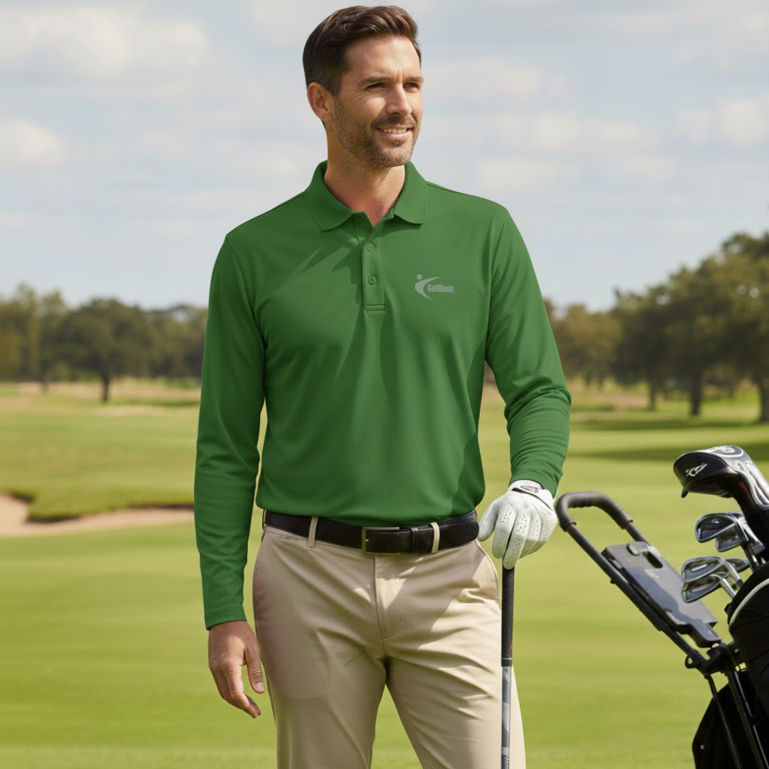 GolfBasic Men's Long Sleeves Polo T Shirt  (Indian Size)