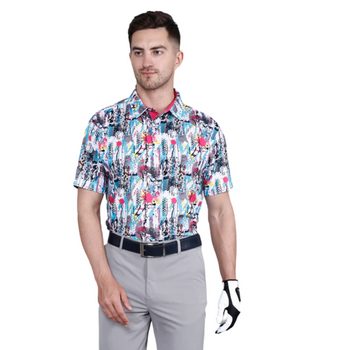 Sidus Men's Multicolor Printed Golf Polo T Shirt (Indian Size)
