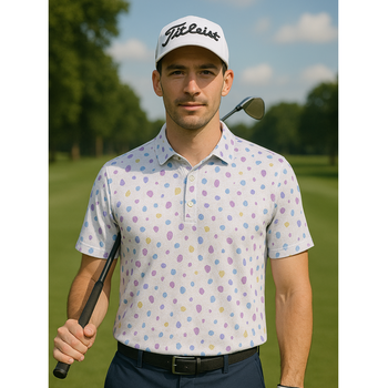 Sligo Men's White Printed Polo T-shirt (Indian Size)