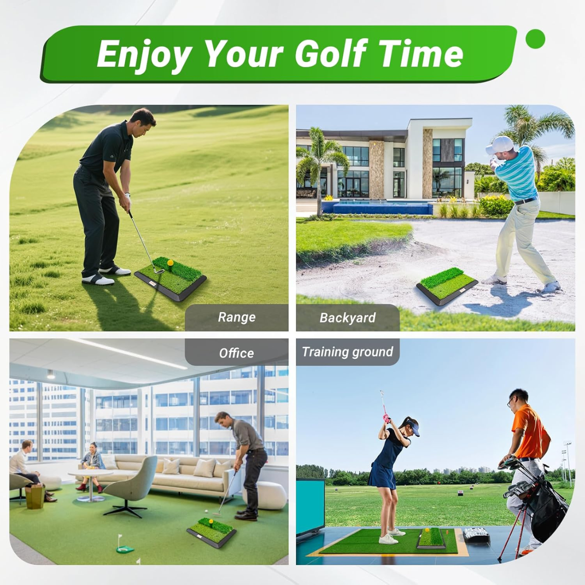 GolfBasic Dual Turf Golf Practice Mat